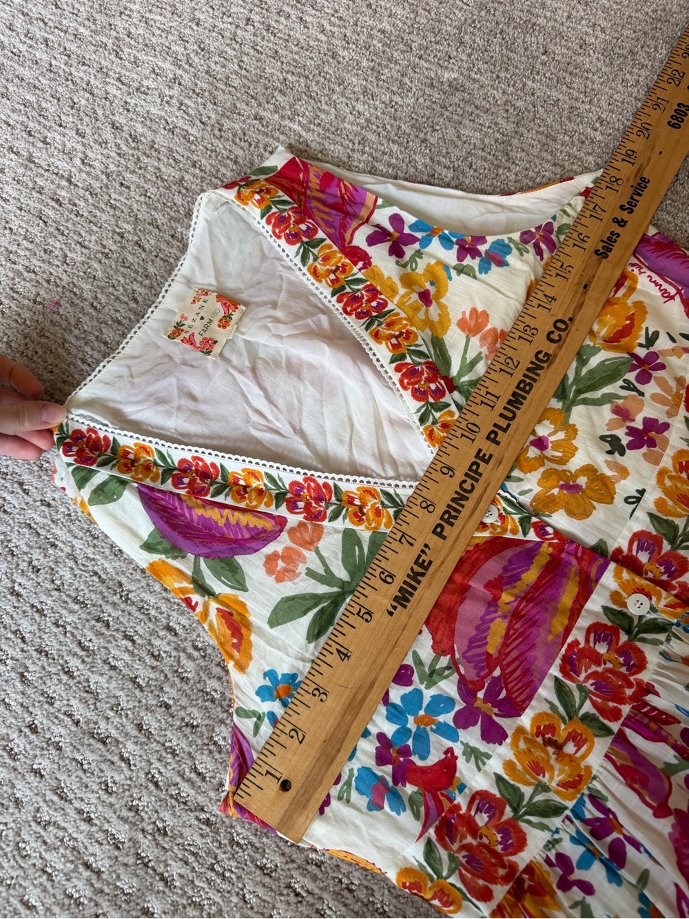 SÉZANE / FARM RIO spring bananas off white alamadee maxi dress - large - Picture 7 of 15